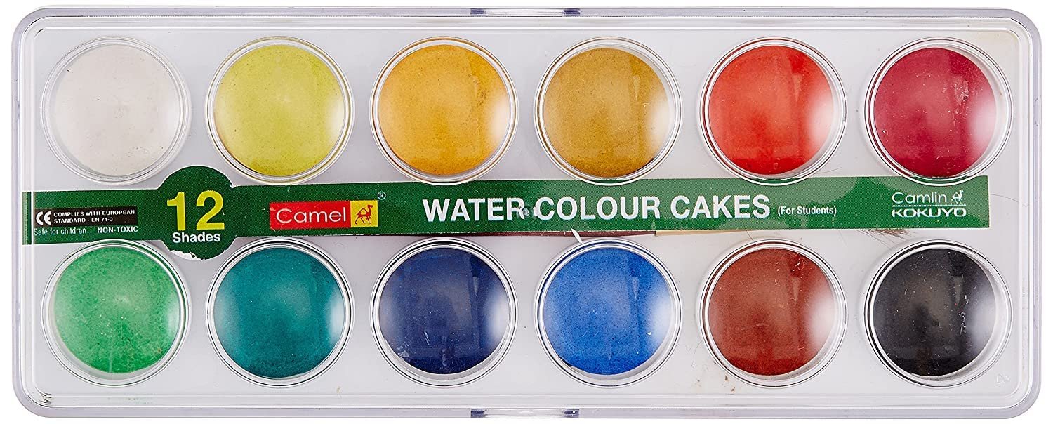Camel Artist Water Cake Colour 48 Shades Assorted Shades WaterBased Smooth  Colour For Transparent Effect Art & Craft Students School Canvas :  Amazon.in: Home & Kitchen